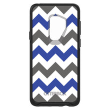 DistinctInk™ OtterBox Symmetry Series Case for Apple iPhone / Samsung Galaxy / Google Pixel - Blue Grey Chevron Stripes