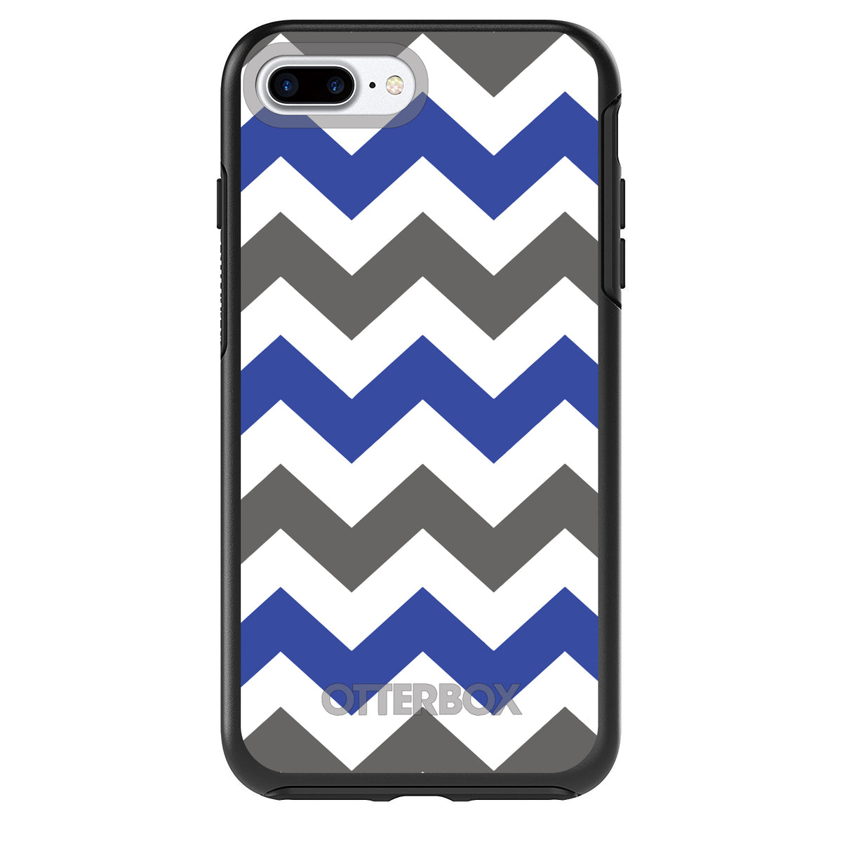 Blue Grey Chevron Stripes OtterBox Symmetry Case for iPhone & Galaxy, view 2