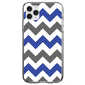 Blue Grey Chevron Stripes Clear Shockproof iPhone Case