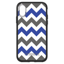 DistinctInk™ OtterBox Symmetry Series Case for Apple iPhone / Samsung Galaxy / Google Pixel - Blue Grey Chevron Stripes