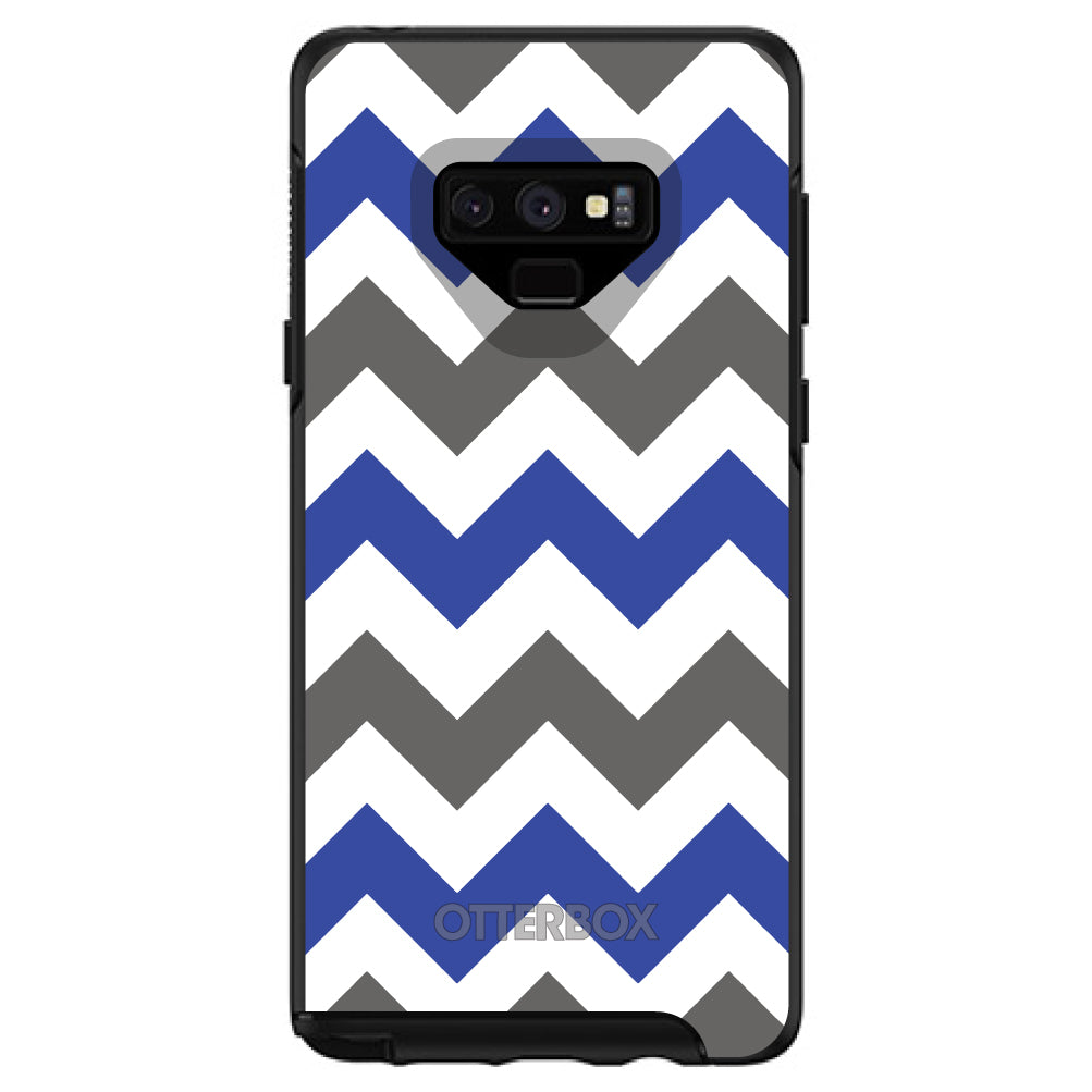 Blue Grey Chevron Stripes OtterBox Symmetry Case for iPhone & Galaxy, view 13