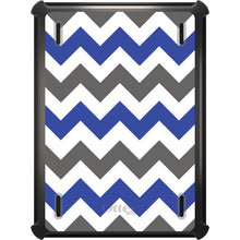 DistinctInk™ OtterBox Defender Series Case for Apple iPad / iPad Pro / iPad Air / iPad Mini - Blue Grey Chevron Stripes