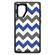 DistinctInk™ OtterBox Defender Series Case for Apple iPhone / Samsung Galaxy / Google Pixel - Blue Grey Chevron Stripes