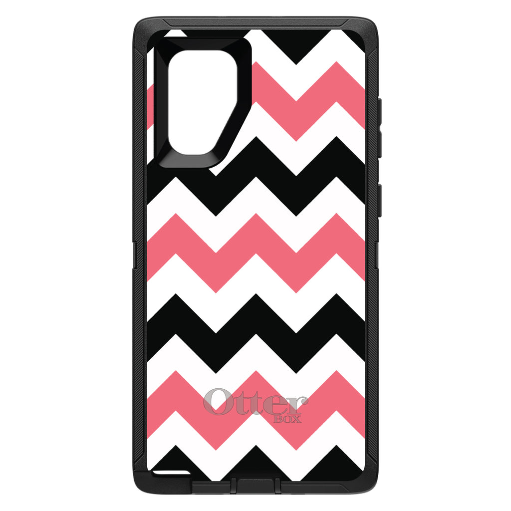 Black Pink Chevron Stripes OtterBox Defender Case for iPhone & Galaxy, view 14