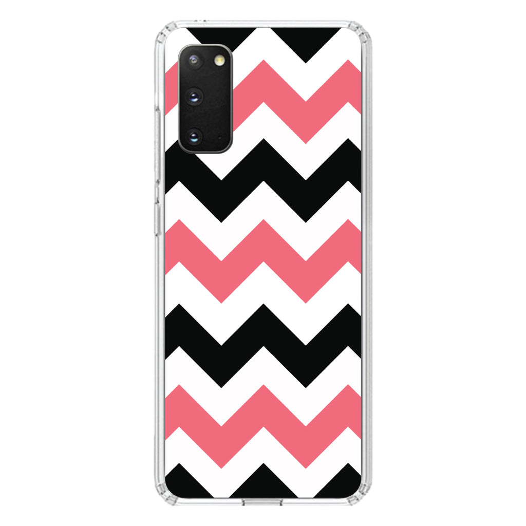 Black Pink Chevron Stripes Clear Shockproof iPhone Case, view 14