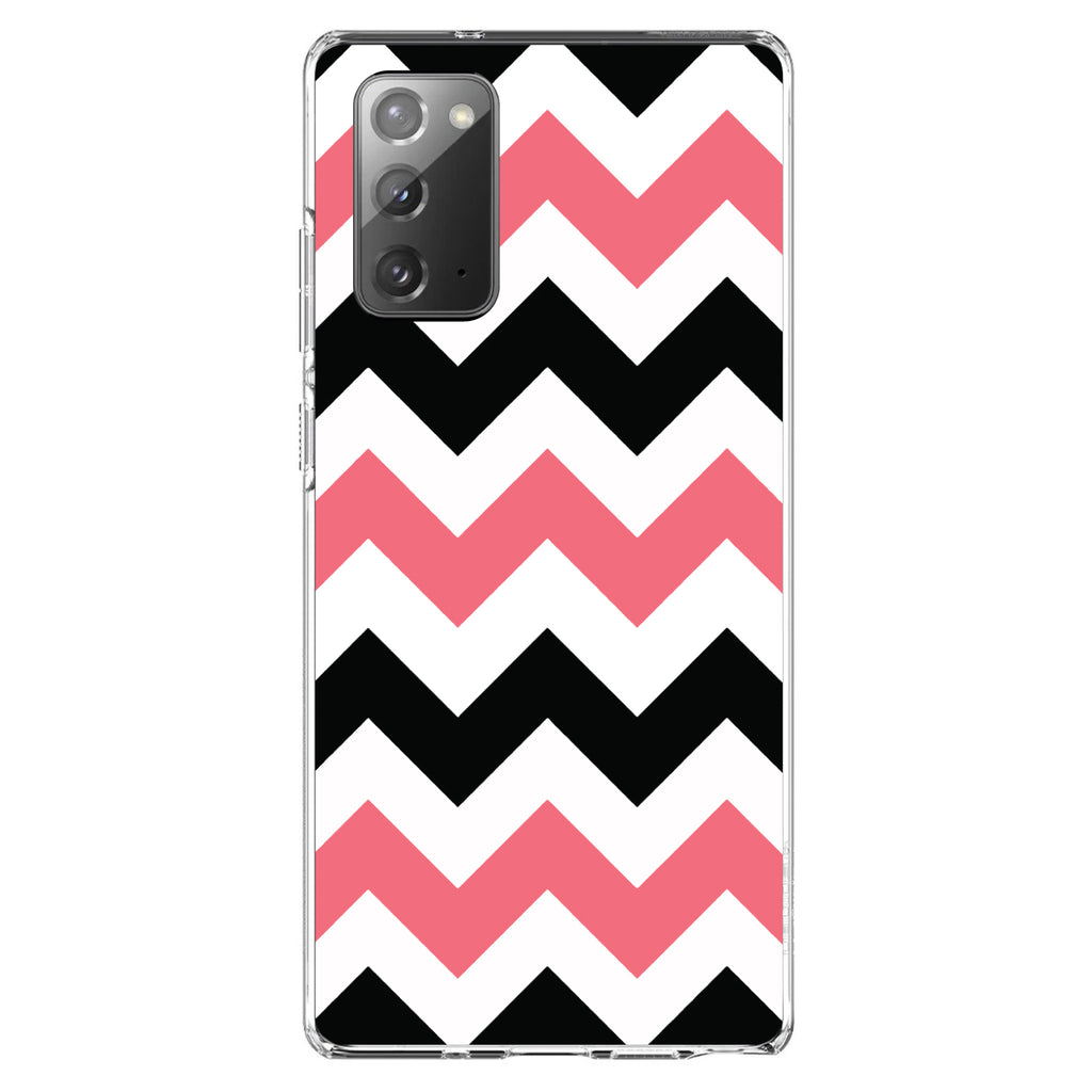 Black Pink Chevron Stripes Clear Shockproof iPhone Case, view 8