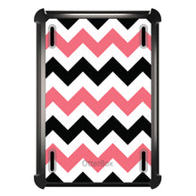 DistinctInk™ OtterBox Defender Series Case for Apple iPad / iPad Pro / iPad Air / iPad Mini - Black Pink Chevron Stripes