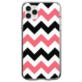 Black Pink Chevron Stripes Clear Shockproof iPhone Case