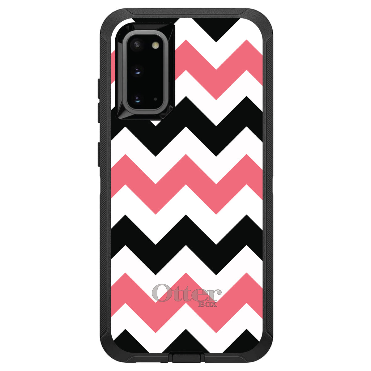 Black Pink Chevron Stripes OtterBox Defender Case for iPhone & Galaxy, view 8