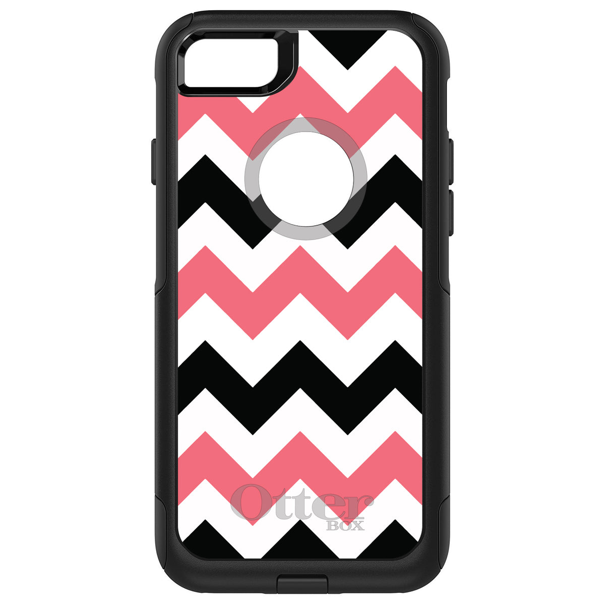 Black Pink Chevron Stripes OtterBox Commuter Case for iPhone & Galaxy
