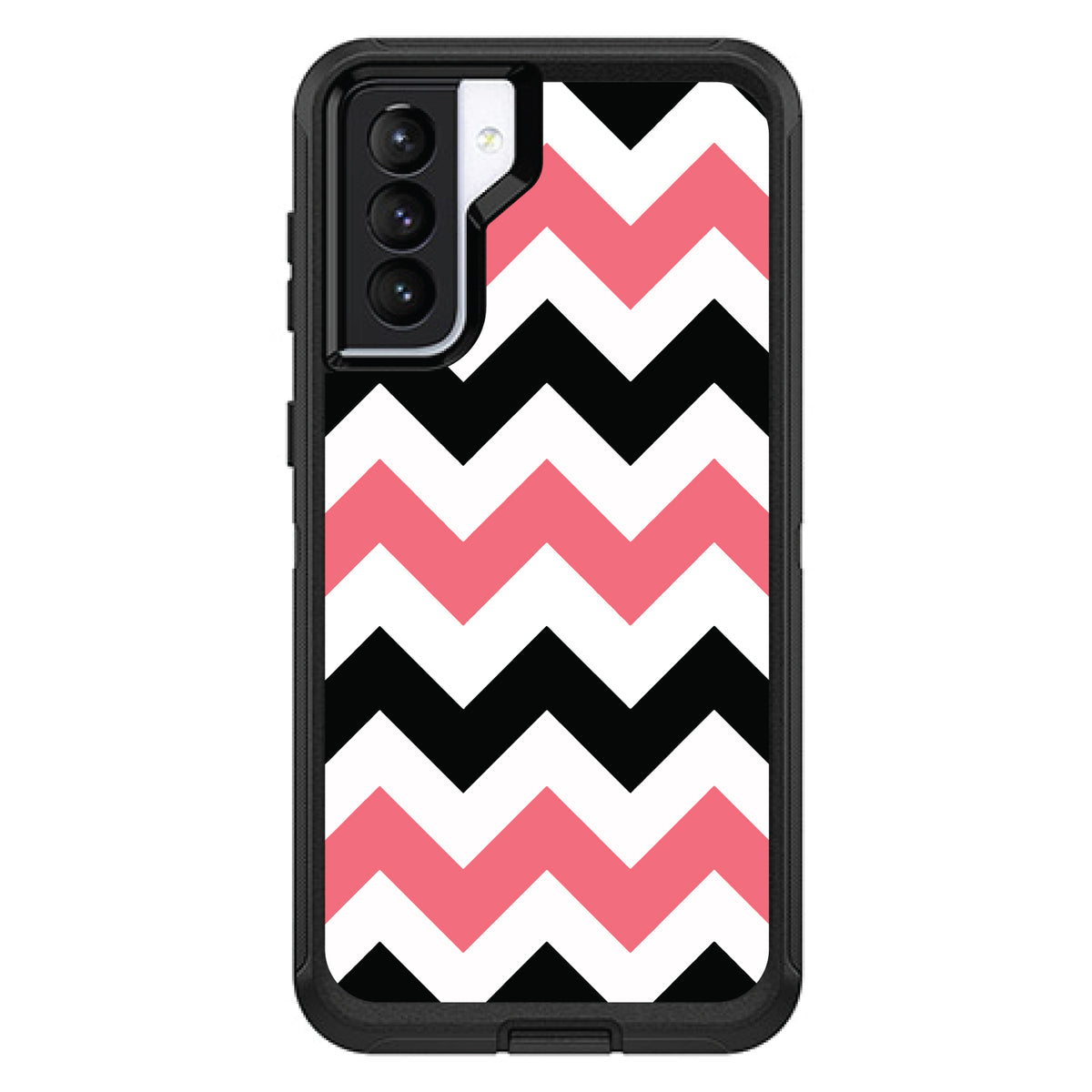 Black Pink Chevron Stripes OtterBox Defender Case for iPhone & Galaxy, view 6