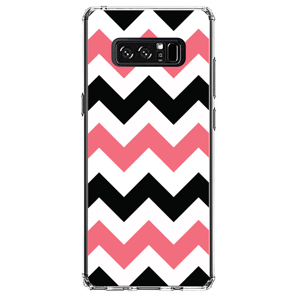 Black Pink Chevron Stripes Clear Shockproof iPhone Case, view 12