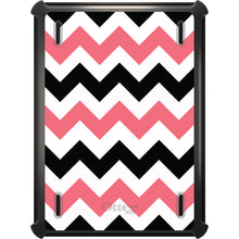 DistinctInk™ OtterBox Defender Series Case for Apple iPad / iPad Pro / iPad Air / iPad Mini - Black Pink Chevron Stripes