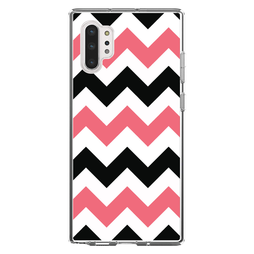Black Pink Chevron Stripes Clear Shockproof iPhone Case, view 10