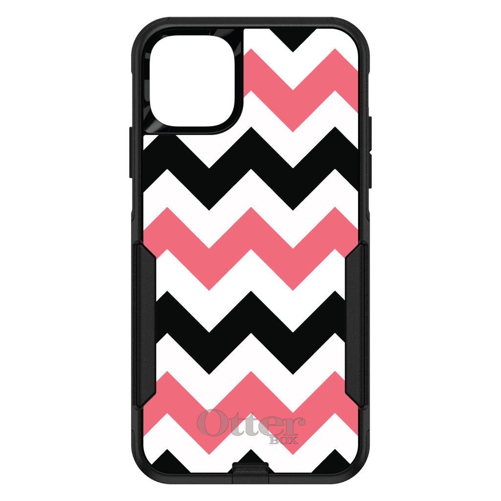 Black Pink Chevron Stripes OtterBox Commuter Case for iPhone & Galaxy, view 2
