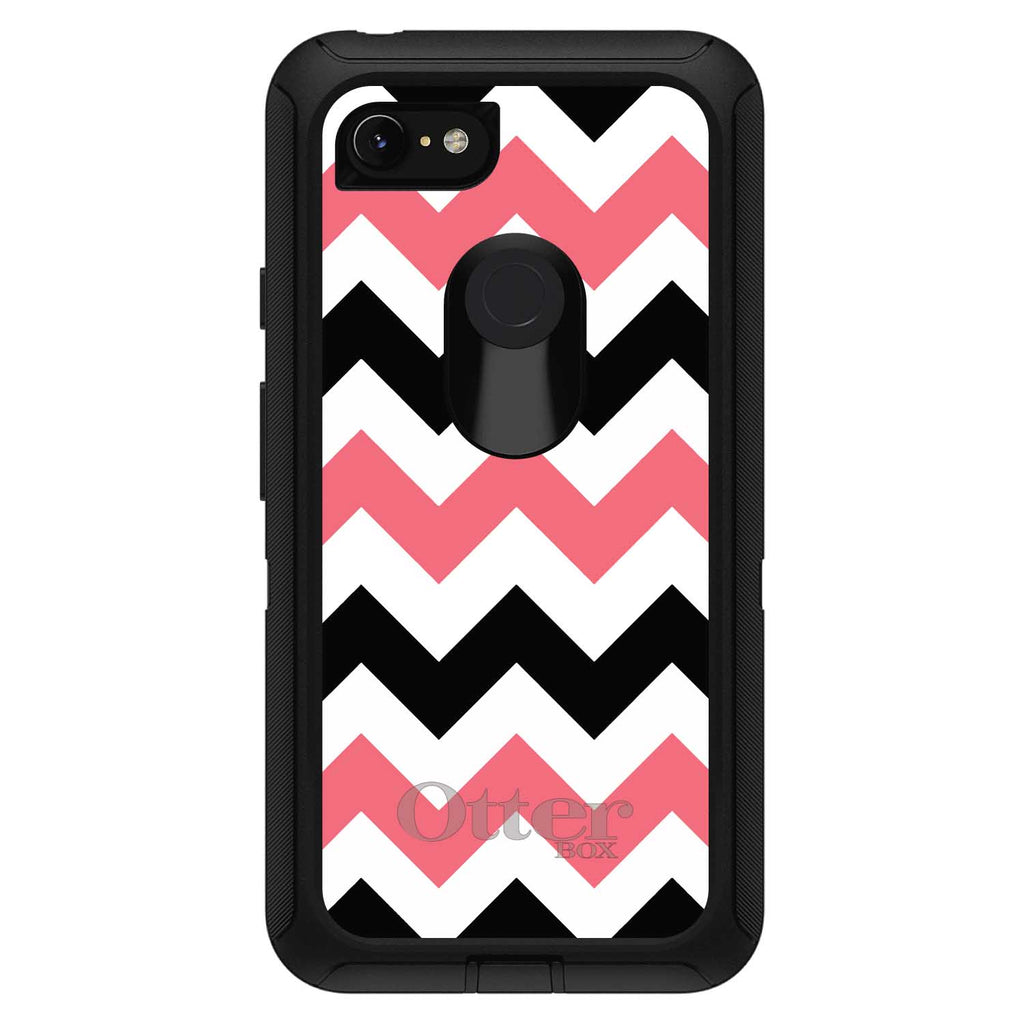 Black Pink Chevron Stripes OtterBox Defender Case for iPhone & Galaxy, view 18