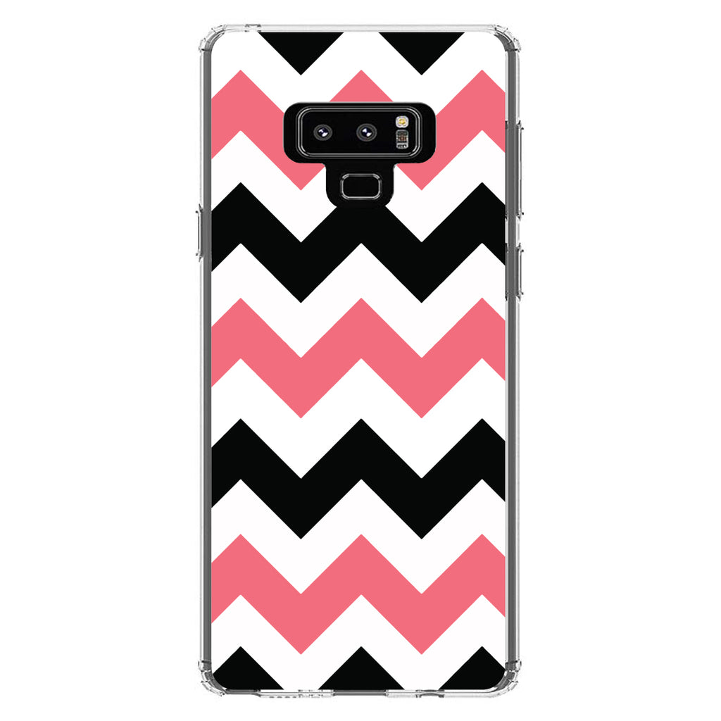 Black Pink Chevron Stripes Clear Shockproof iPhone Case, view 11