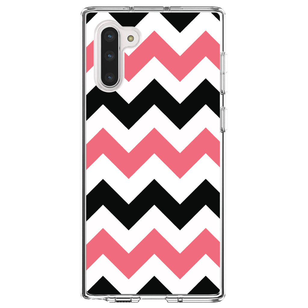 Black Pink Chevron Stripes Clear Shockproof iPhone Case, view 9