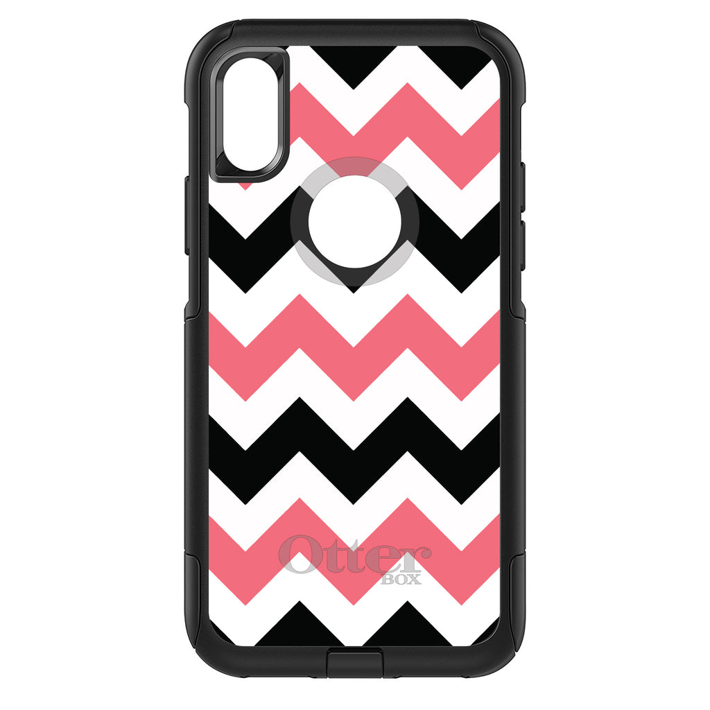 Black Pink Chevron Stripes OtterBox Commuter Case for iPhone & Galaxy, view 3