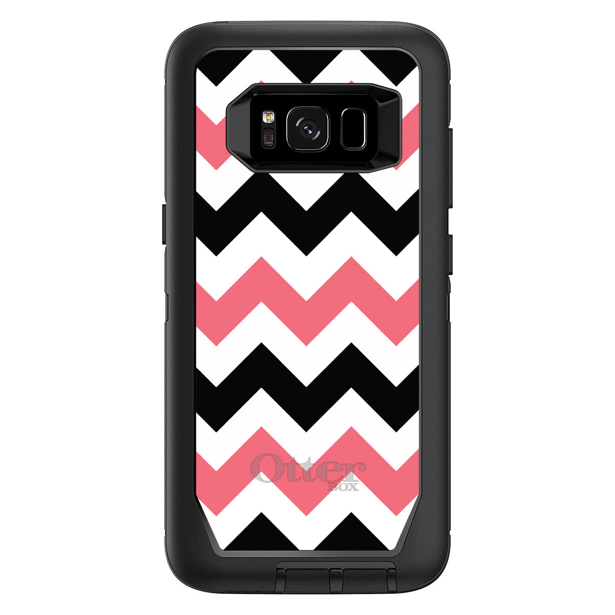 Black Pink Chevron Stripes OtterBox Defender Case for iPhone & Galaxy, view 12