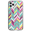 Pink Purple Teal Herringbone Clear Shockproof iPhone Case
