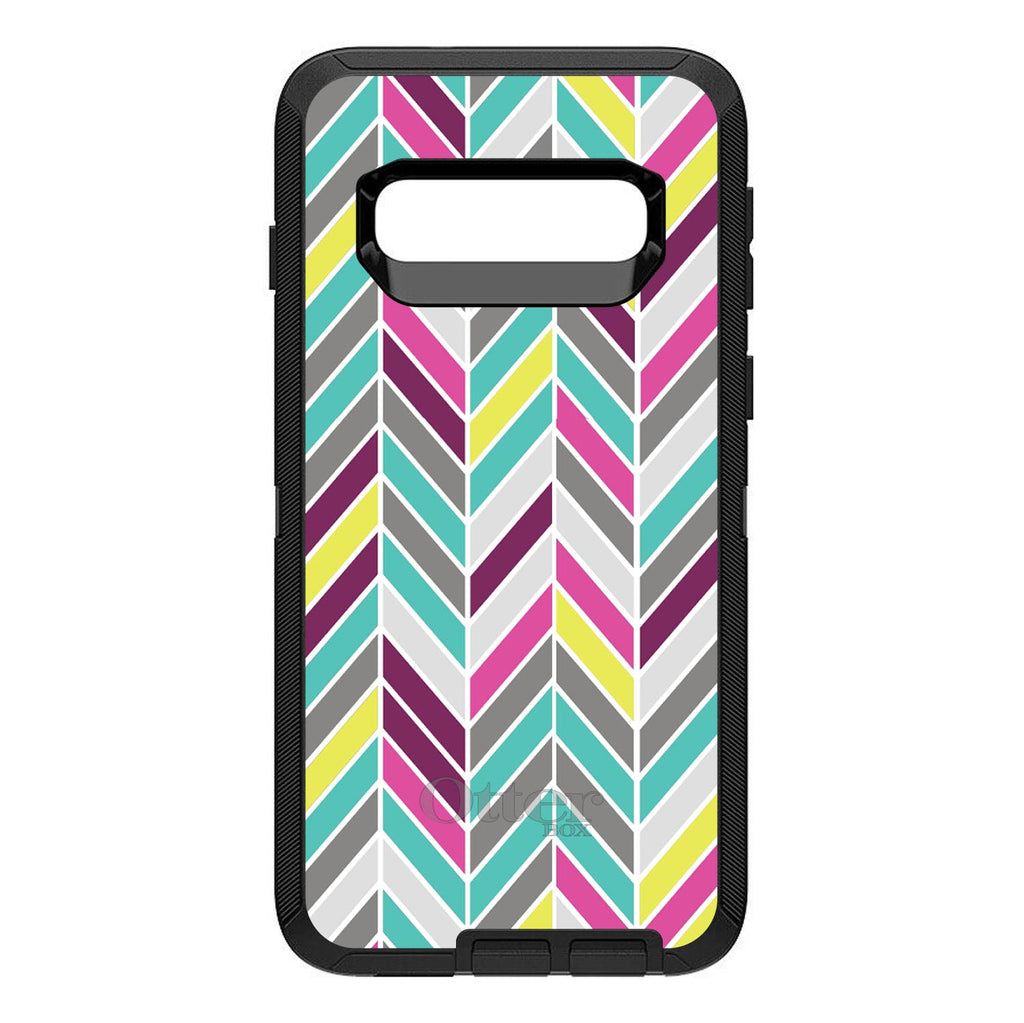 Pink Purple Teal Herringbone OtterBox Defender Case for iPhone & Galaxy, view 9