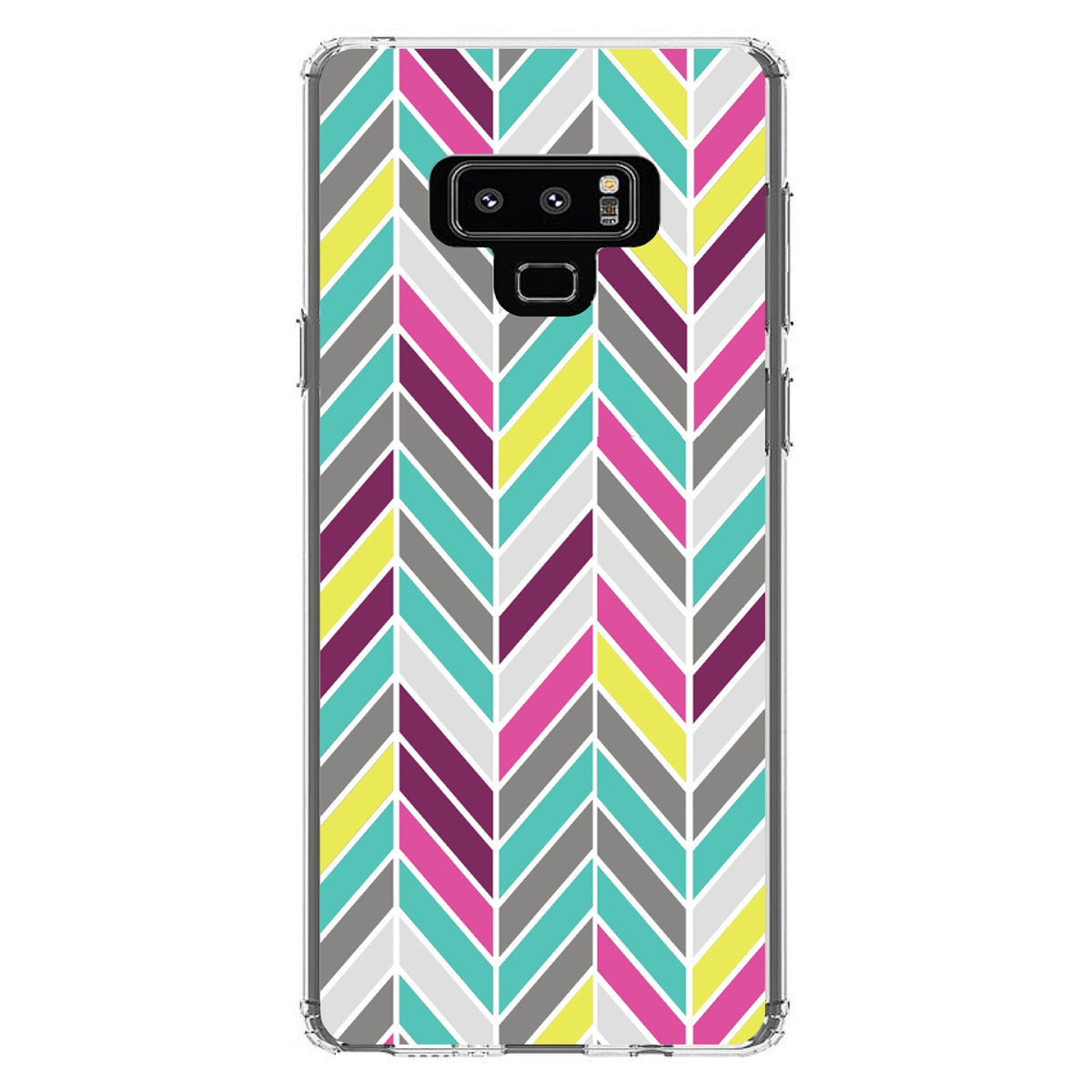 Pink Purple Teal Herringbone Clear Shockproof iPhone Case, view 11