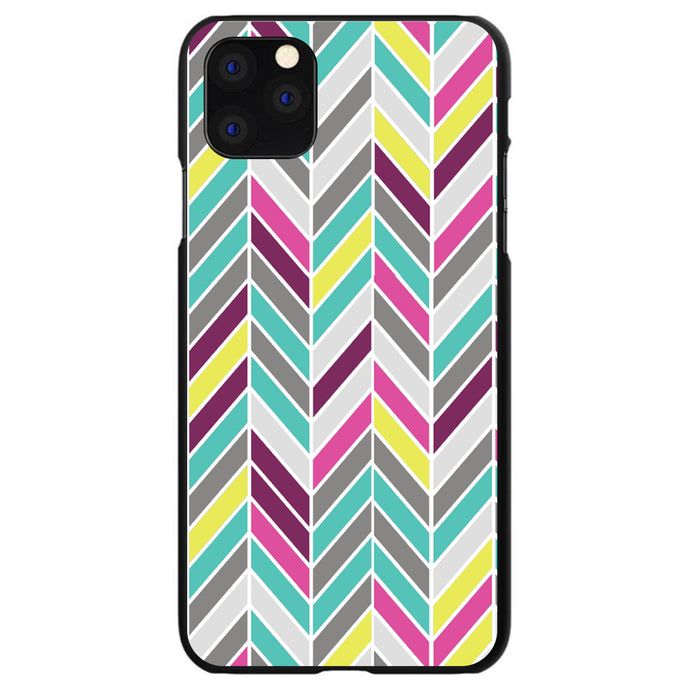 DistinctInk® Hard Plastic Snap-On Case for Apple iPhone or Samsung Galaxy - Pink Purple Teal Herringbone