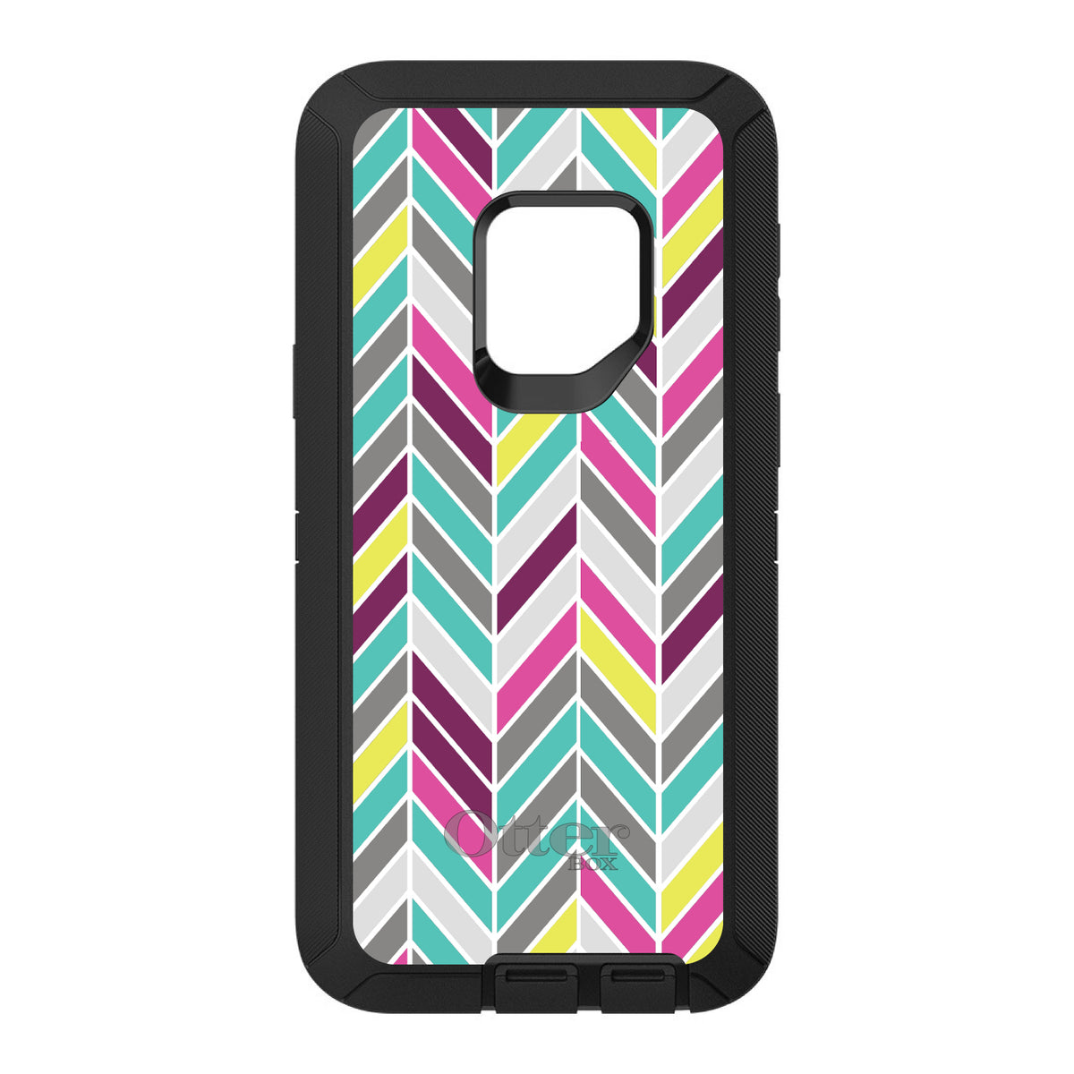 Pink Purple Teal Herringbone OtterBox Defender Case for iPhone & Galaxy, view 11