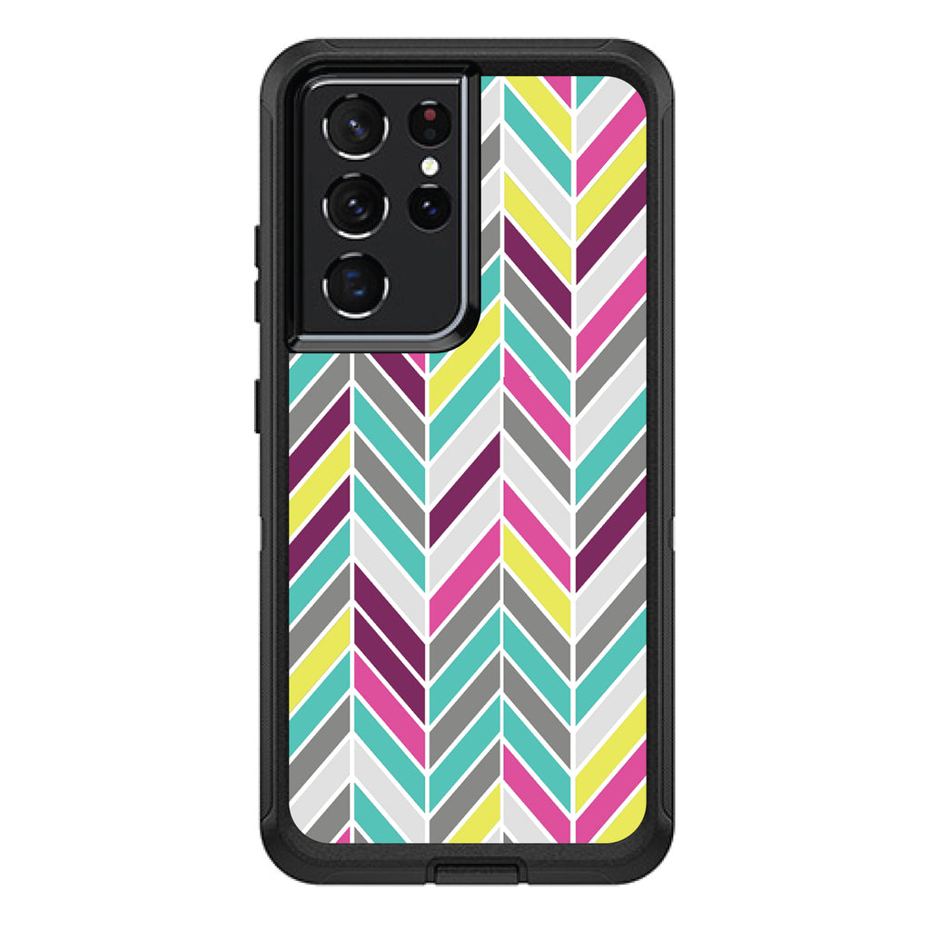 Pink Purple Teal Herringbone OtterBox Defender Case for iPhone & Galaxy, view 7