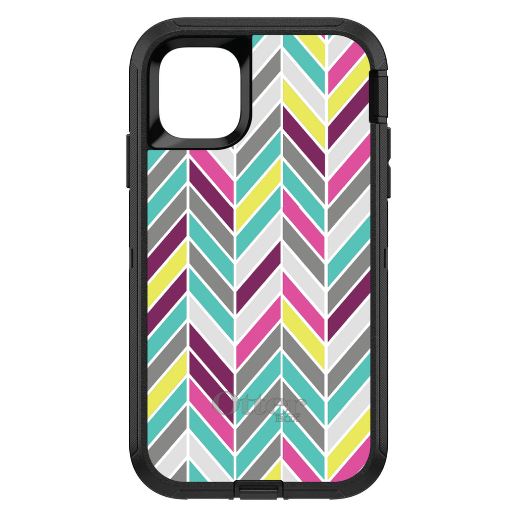 Pink Purple Teal Herringbone OtterBox Defender Case for iPhone & Galaxy, view 2