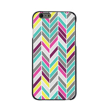 DistinctInk® Hard Plastic Snap-On Case for Apple iPhone or Samsung Galaxy - Pink Purple Teal Herringbone