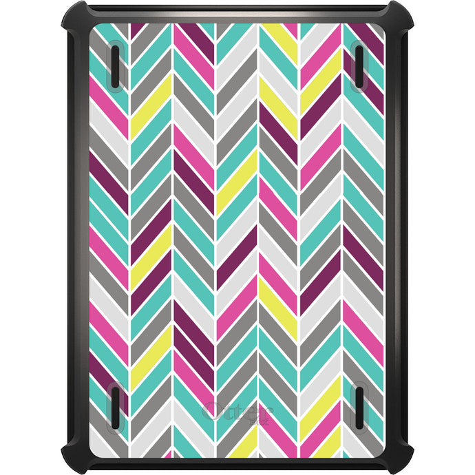 DistinctInk™ OtterBox Defender Series Case for Apple iPad / iPad Pro / iPad Air / iPad Mini - Pink Purple Teal Herringbone