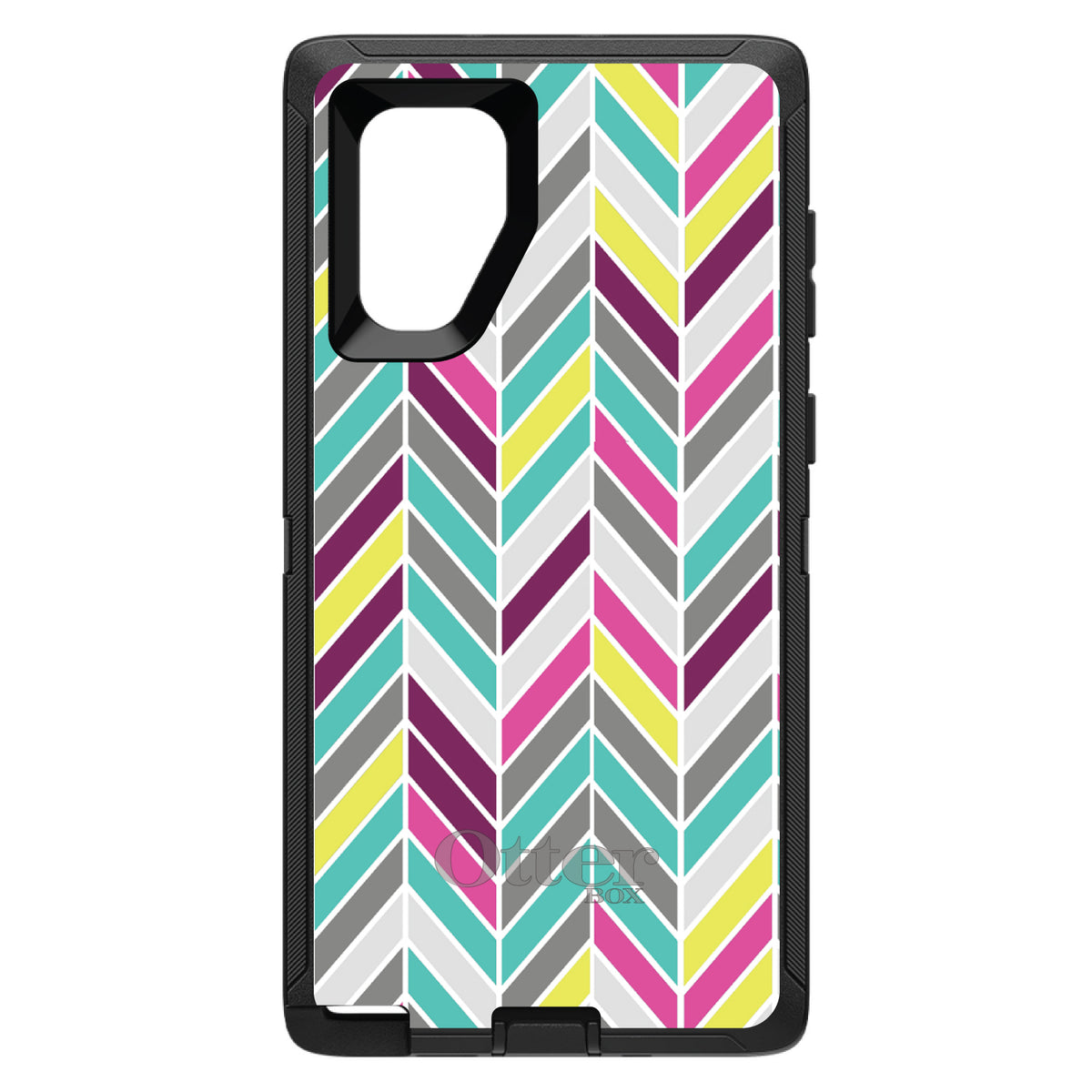 Pink Purple Teal Herringbone OtterBox Defender Case for iPhone & Galaxy, view 14