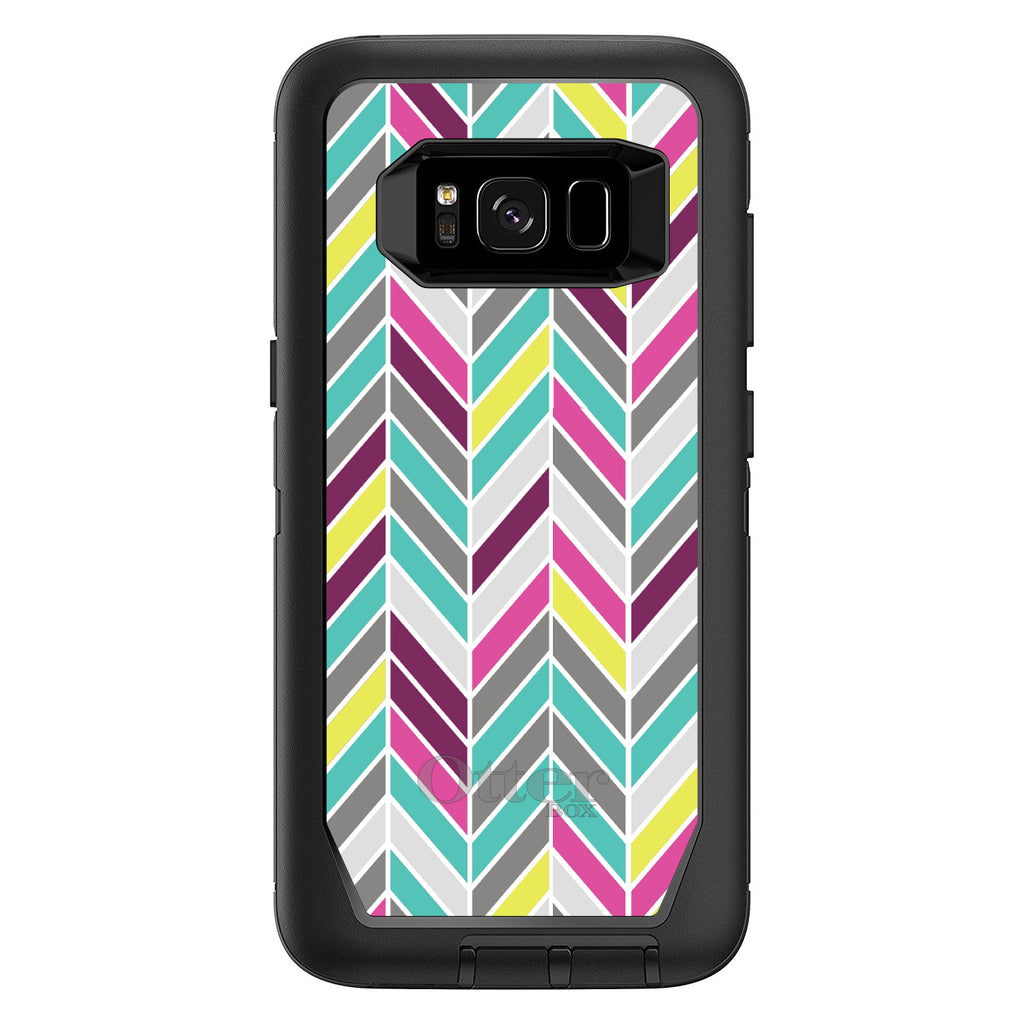 Pink Purple Teal Herringbone OtterBox Defender Case for iPhone & Galaxy, view 12