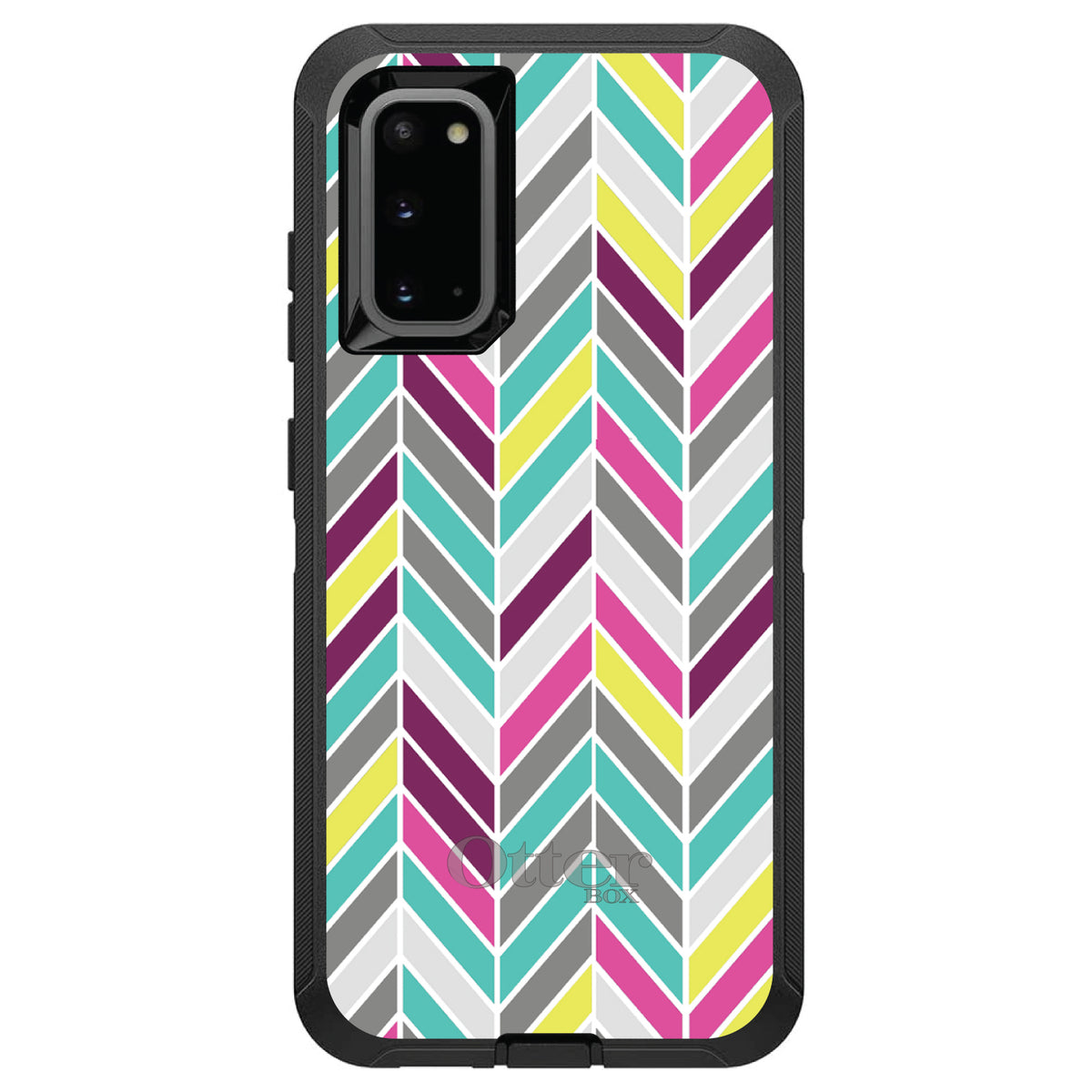 Pink Purple Teal Herringbone OtterBox Defender Case for iPhone & Galaxy, view 8
