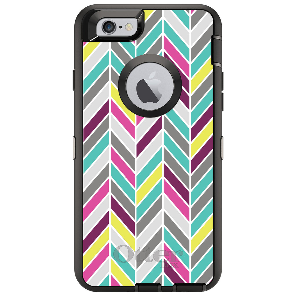 Pink Purple Teal Herringbone OtterBox Defender Case for iPhone & Galaxy, view 4