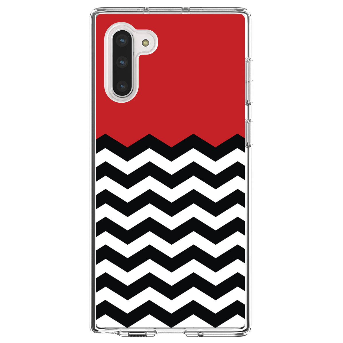 Black White Red Chevron Clear Shockproof iPhone Case, view 9