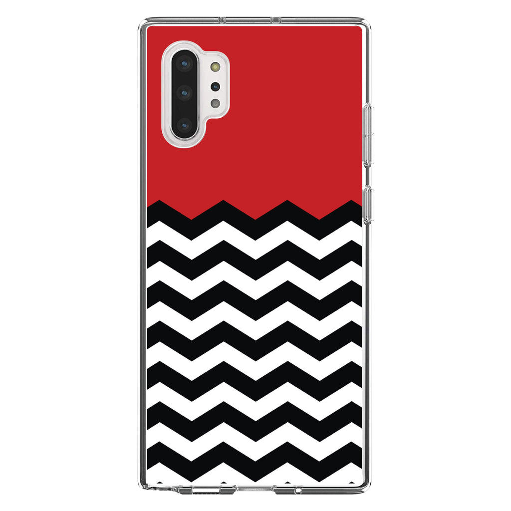 Black White Red Chevron Clear Shockproof iPhone Case, view 10