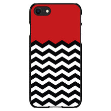 DistinctInk® Hard Plastic Snap-On Case for Apple iPhone or Samsung Galaxy - Black White Red Chevron