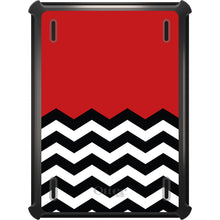 DistinctInk™ OtterBox Defender Series Case for Apple iPad / iPad Pro / iPad Air / iPad Mini - Black White Red Chevron