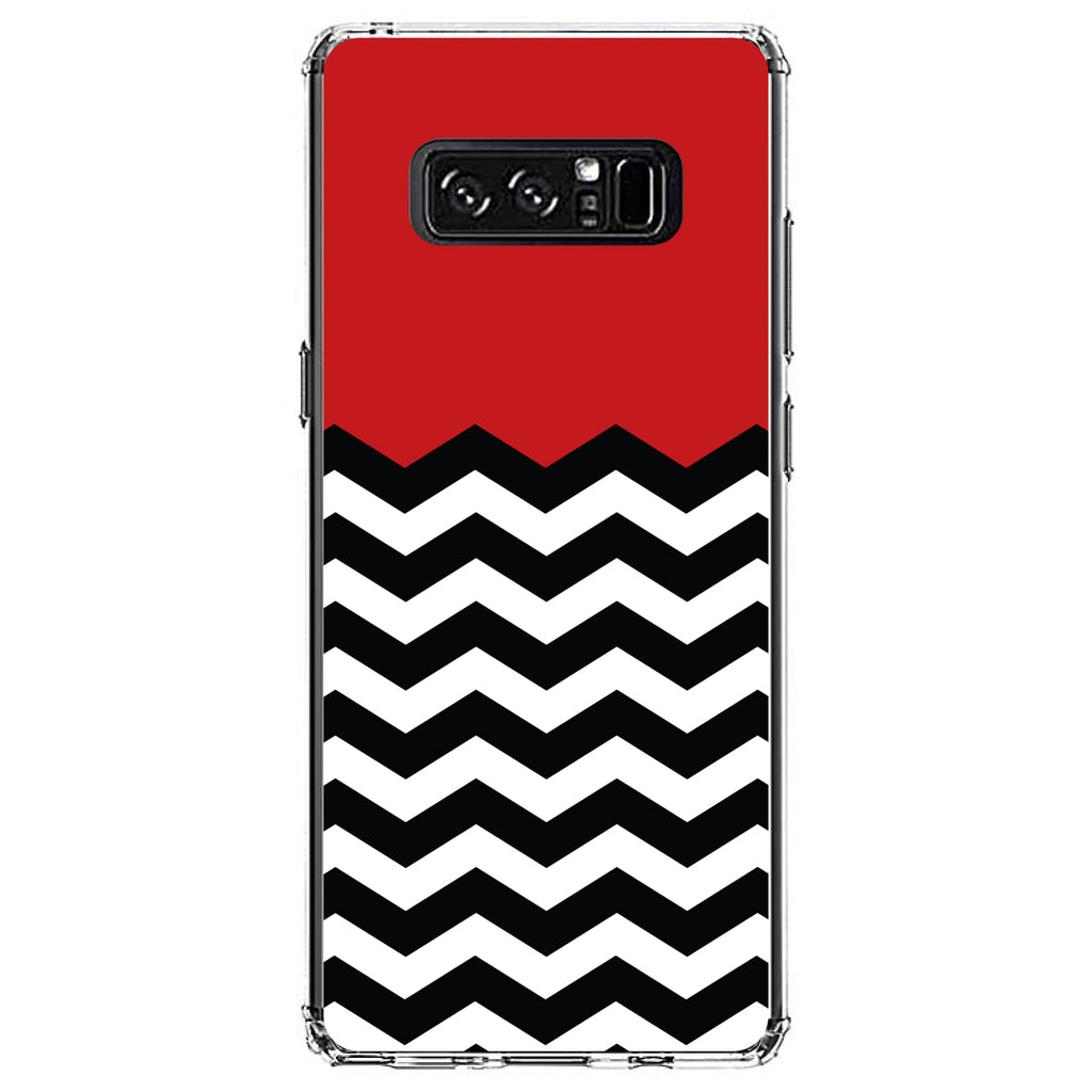 Black White Red Chevron Clear Shockproof iPhone Case, view 12