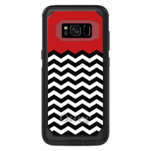 DistinctInk™ OtterBox Commuter Series Case for Apple iPhone or Samsung Galaxy - Black White Red Chevron
