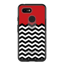 DistinctInk™ OtterBox Symmetry Series Case for Apple iPhone / Samsung Galaxy / Google Pixel - Black White Red Chevron
