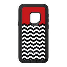 DistinctInk™ OtterBox Defender Series Case for Apple iPhone / Samsung Galaxy / Google Pixel - Black White Red Chevron