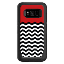 DistinctInk™ OtterBox Defender Series Case for Apple iPhone / Samsung Galaxy / Google Pixel - Black White Red Chevron