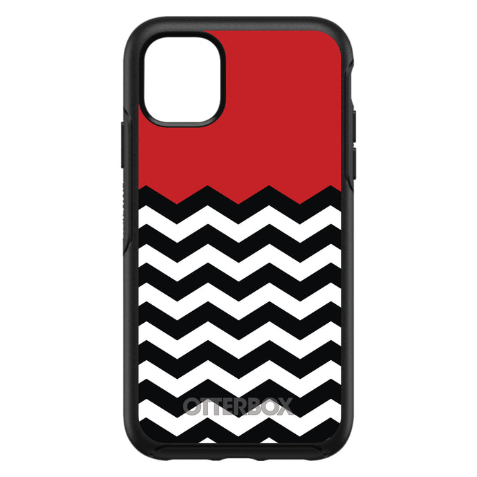 DistinctInk™ OtterBox Symmetry Series Case for Apple iPhone / Samsung Galaxy / Google Pixel - Black White Red Chevron