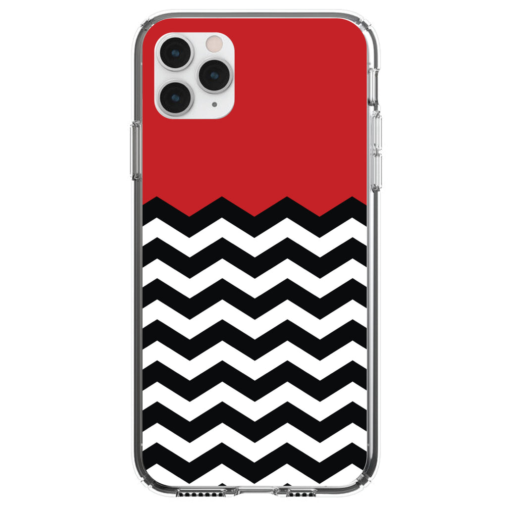 Black White Red Chevron Clear Shockproof iPhone Case