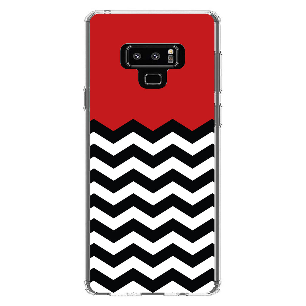 Black White Red Chevron Clear Shockproof iPhone Case, view 11