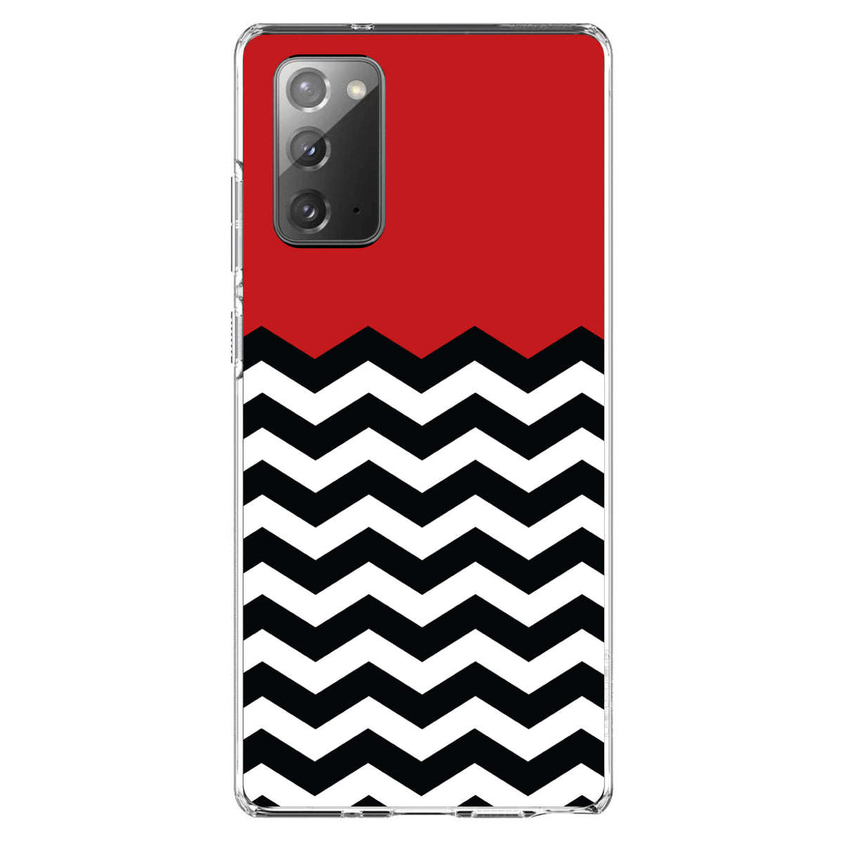 Black White Red Chevron Clear Shockproof iPhone Case, view 8